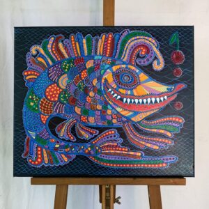 Zähnenfisch, Gemälde von Julia Kurtu