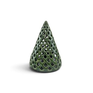 Tannenbaum Windlicht grün breit, Keramik von Julia Kurtu
