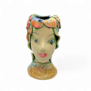 Vase Frauenkopf, Keramik von Julia Kurtu