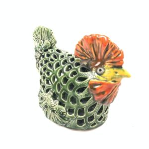 Huhn Windlicht grün groß
